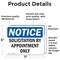 Signmission Solicitation By Appointment Only OSHA Notice Sign, Vinyl Decal, 7in W x 5in L, 2PK OS-2PACK-NS-D-57-L-18363 - alternate 6